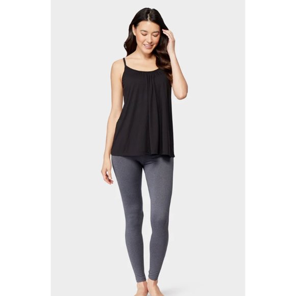 Womens 32 Degrees XXL Black Cool Flowy Bra Camisole with Built-In Bra NWT - Picture 2 of 5